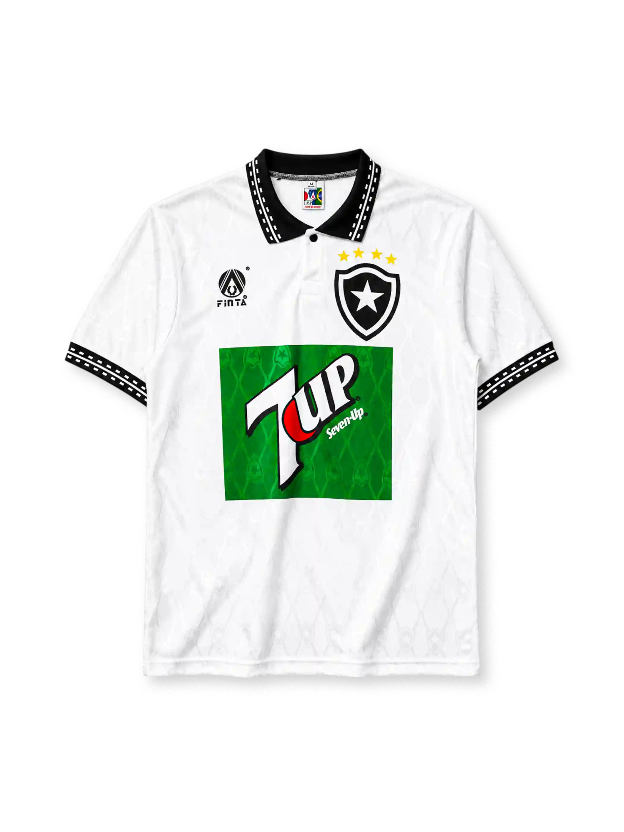 Botafogo 1995-96 third jersey Finta front view white black collar 7up