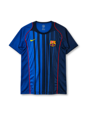 FC Barcelona 2004-05 away jersey Nike front view blue navy stripes