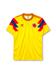 Colombia 1990 home jersey adidas front view yellow red blue panels