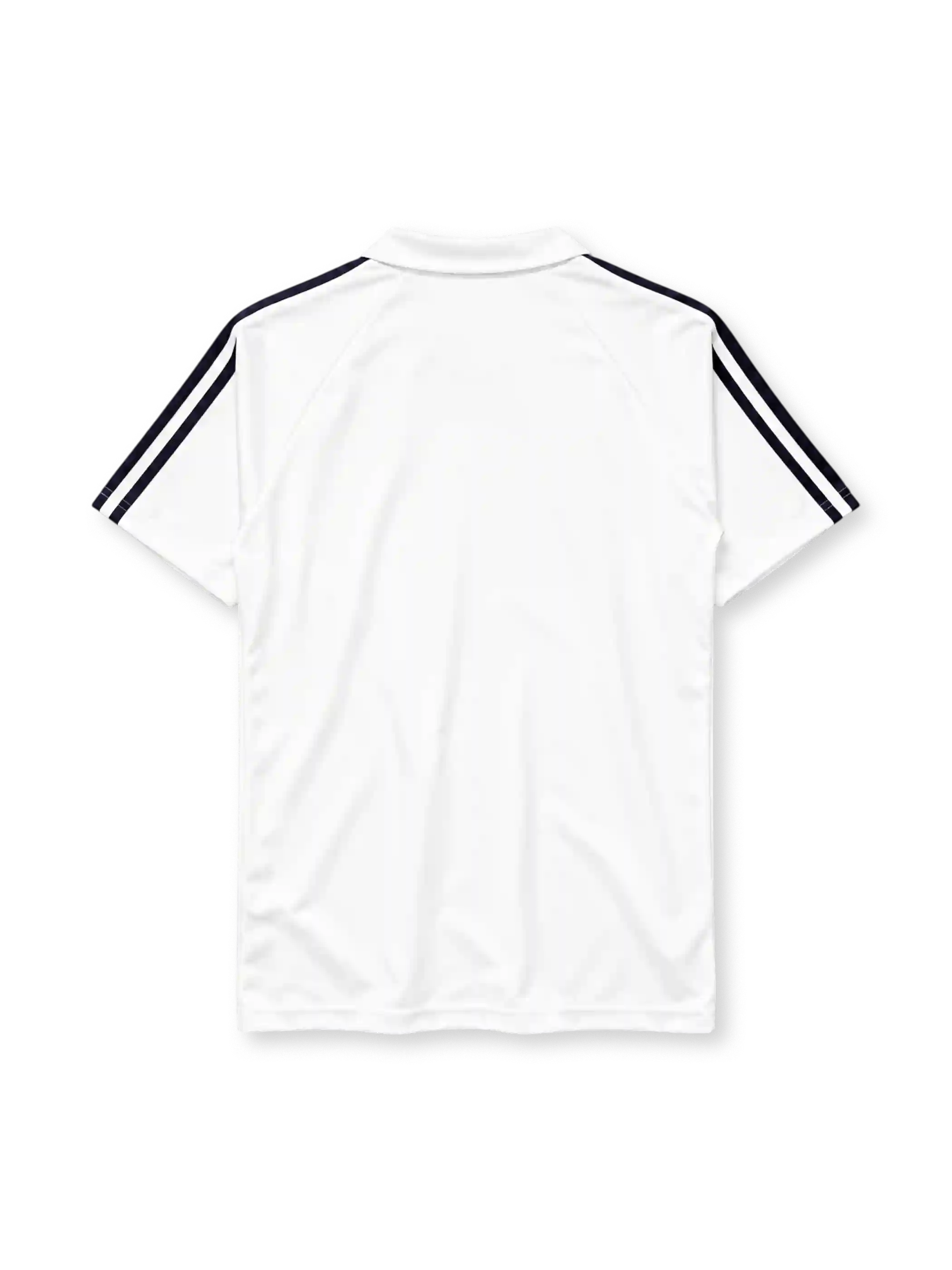 Real Madrid 1984-85 home jersey adidas front view white navy stripes Zanussi