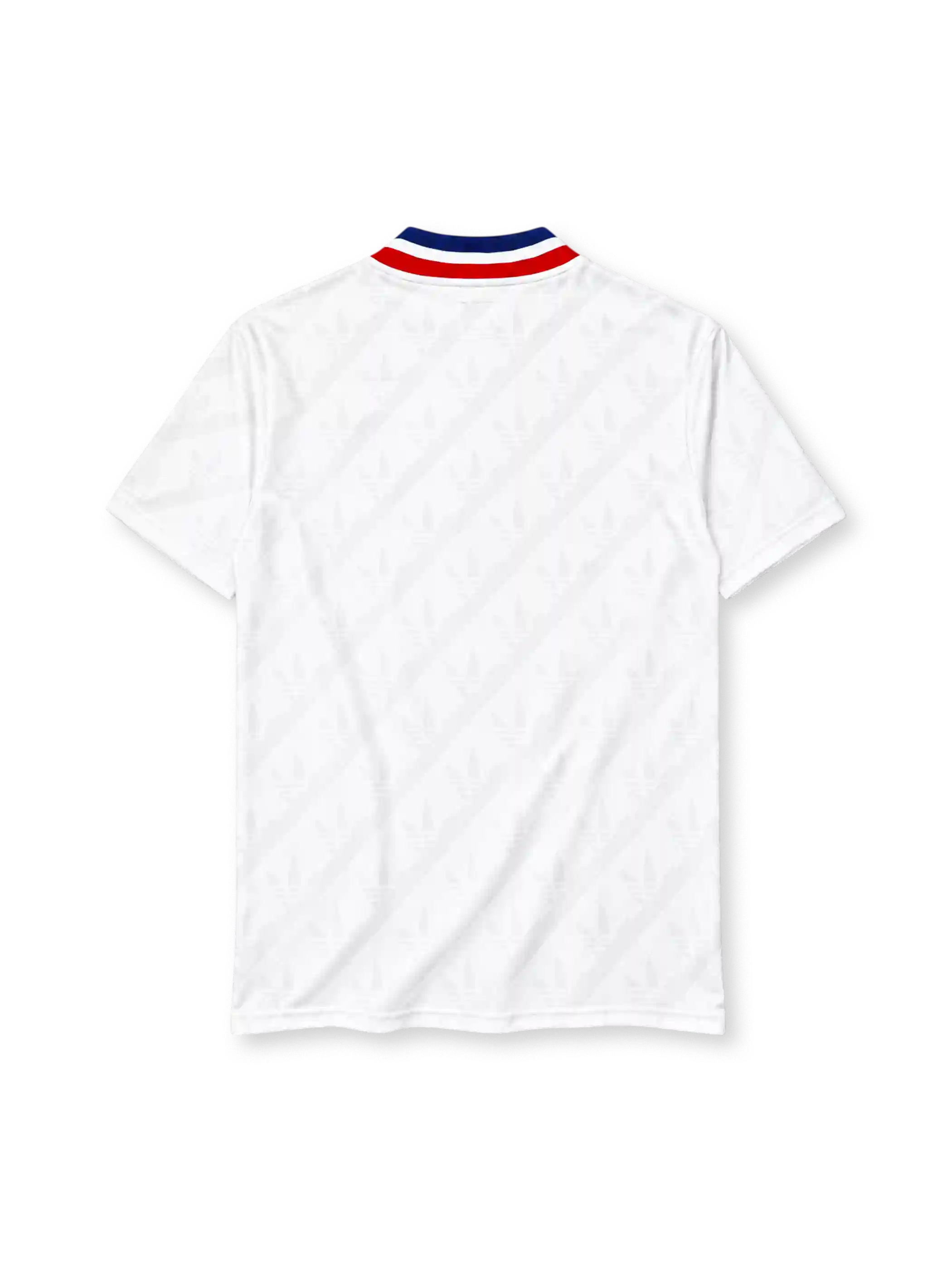 Olympique Lyonnais 1995-96 home jersey adidas front view white checkerboard pattern
