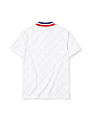 Olympique Lyonnais 1995-96 home jersey adidas front view white checkerboard pattern