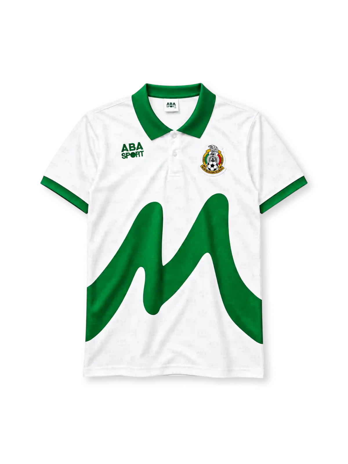 Mexico 1995 away jersey ABA Sport front view white green graphic