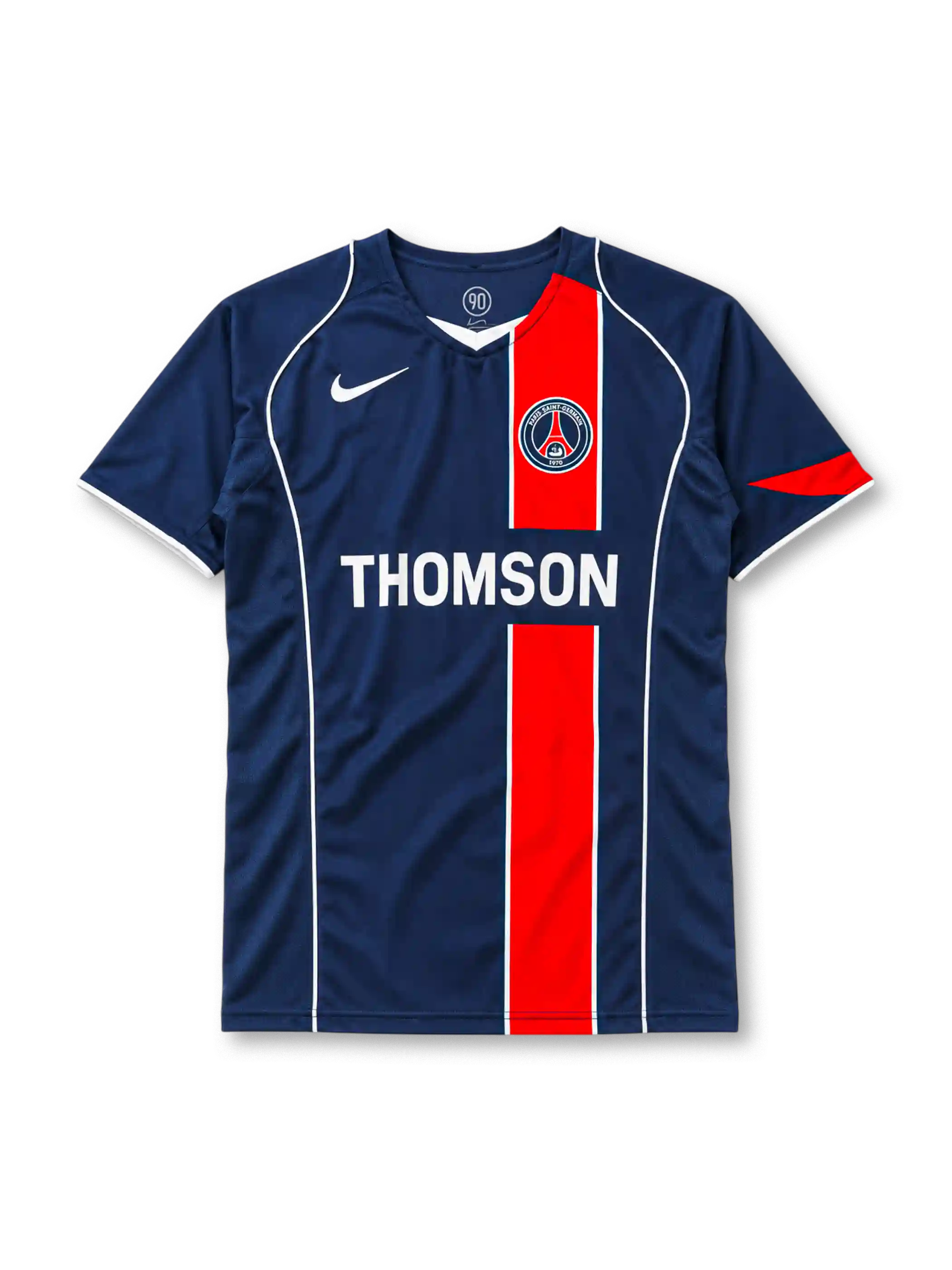 Paris Saint-Germain 2004-05 home jersey Nike front view navy red stripe