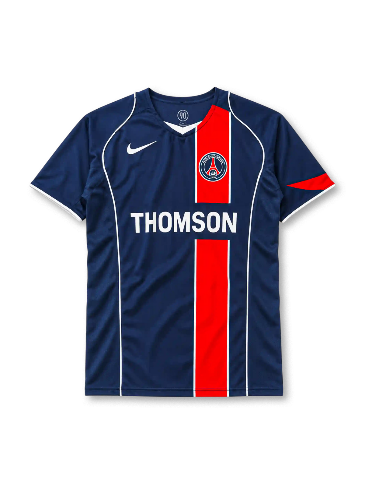 Paris Saint-Germain 2004-05 home jersey Nike front view navy red stripe