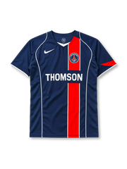 Paris Saint-Germain 2004-05 home jersey Nike front view navy red stripe