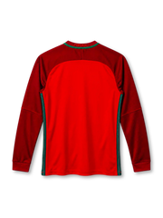Portugal 2016 long-sleeve home jersey Nike front view red maroon sleeves