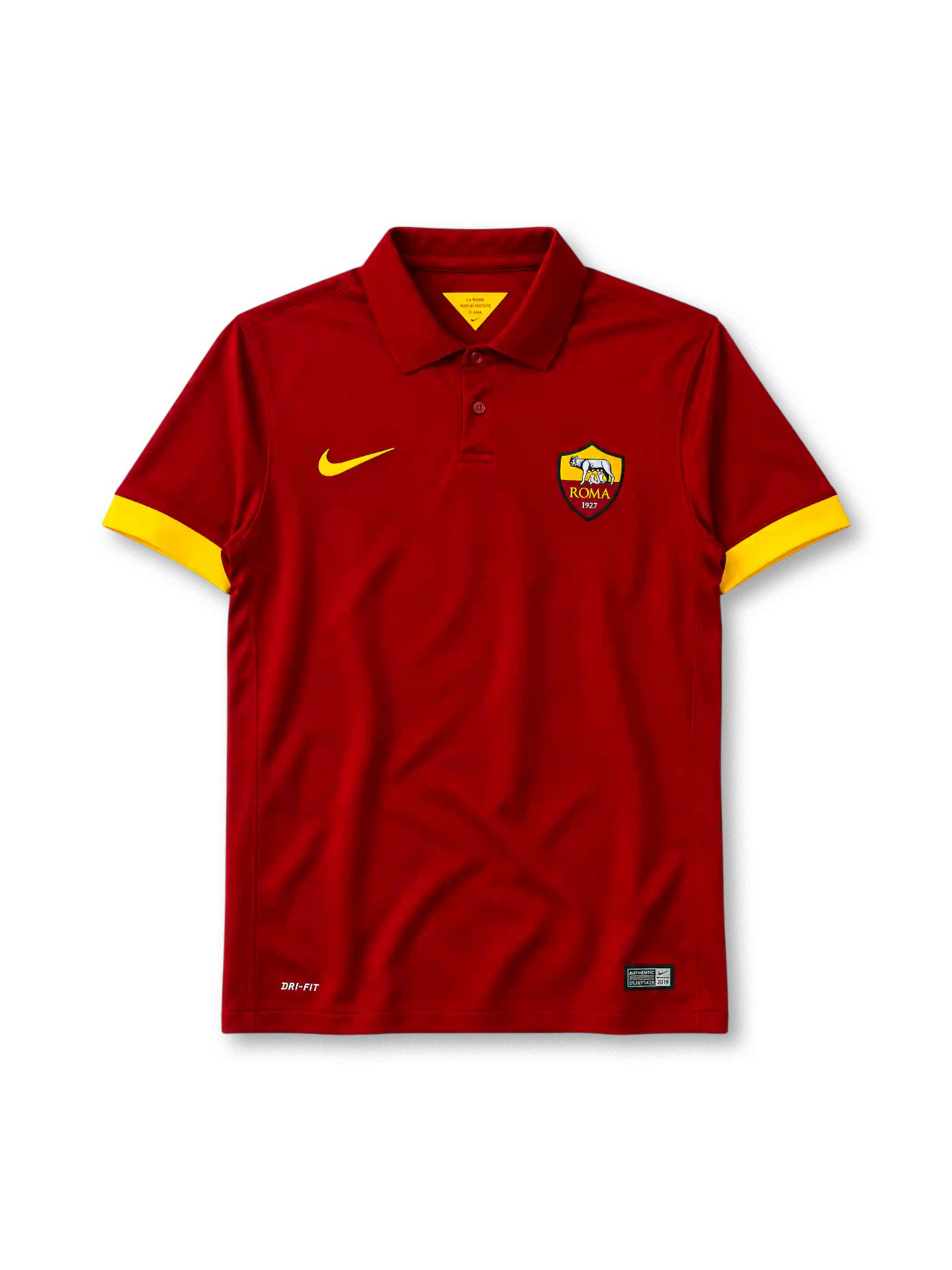 AS Roma 2014-15 home jersey Nike front view maroon yellow trim