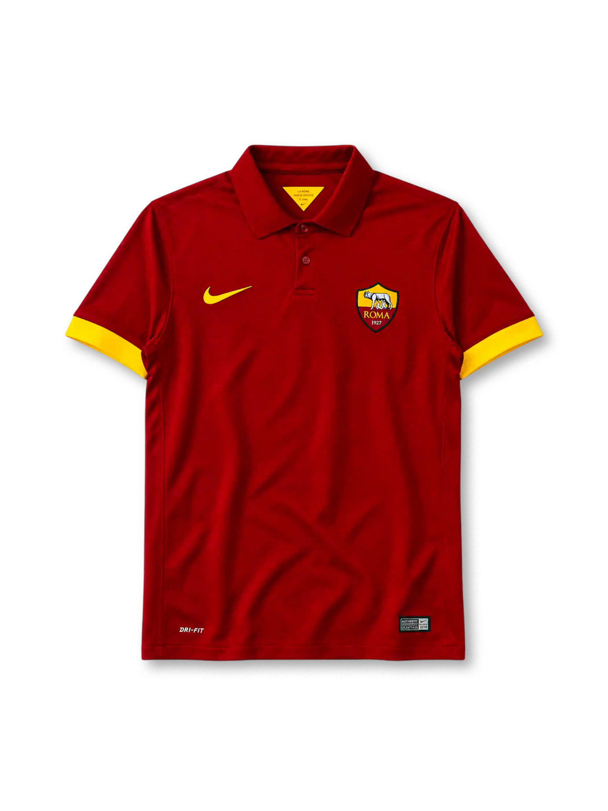 AS Roma 2014-15 home jersey Nike front view maroon yellow trim