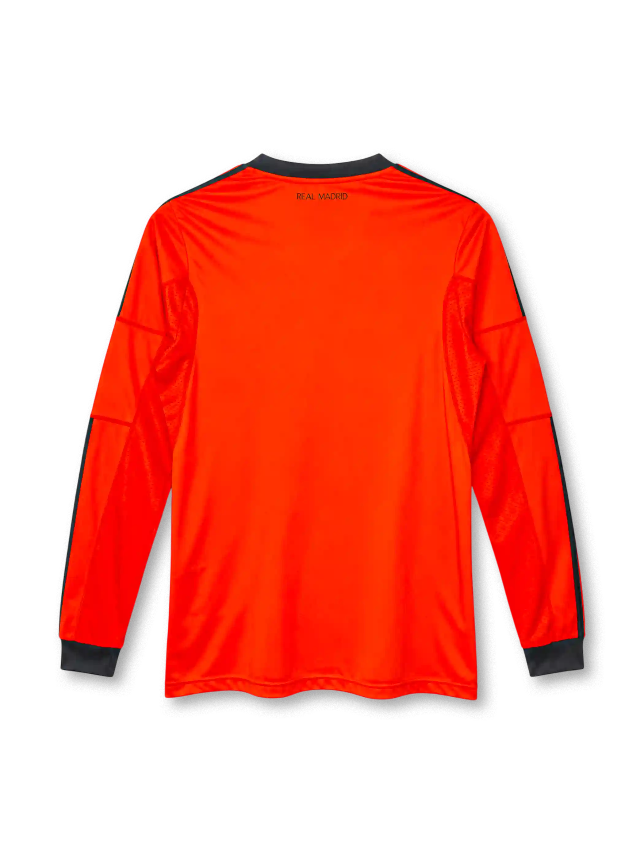 Real Madrid 2013-14 long-sleeve third jersey adidas front view orange black stripes