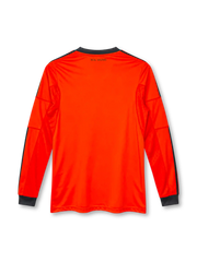 Real Madrid 2013-14 long-sleeve third jersey adidas front view orange black stripes
