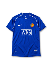 Manchester United 2007-08 goalkeeper jersey Nike front view blue AIG sponsor