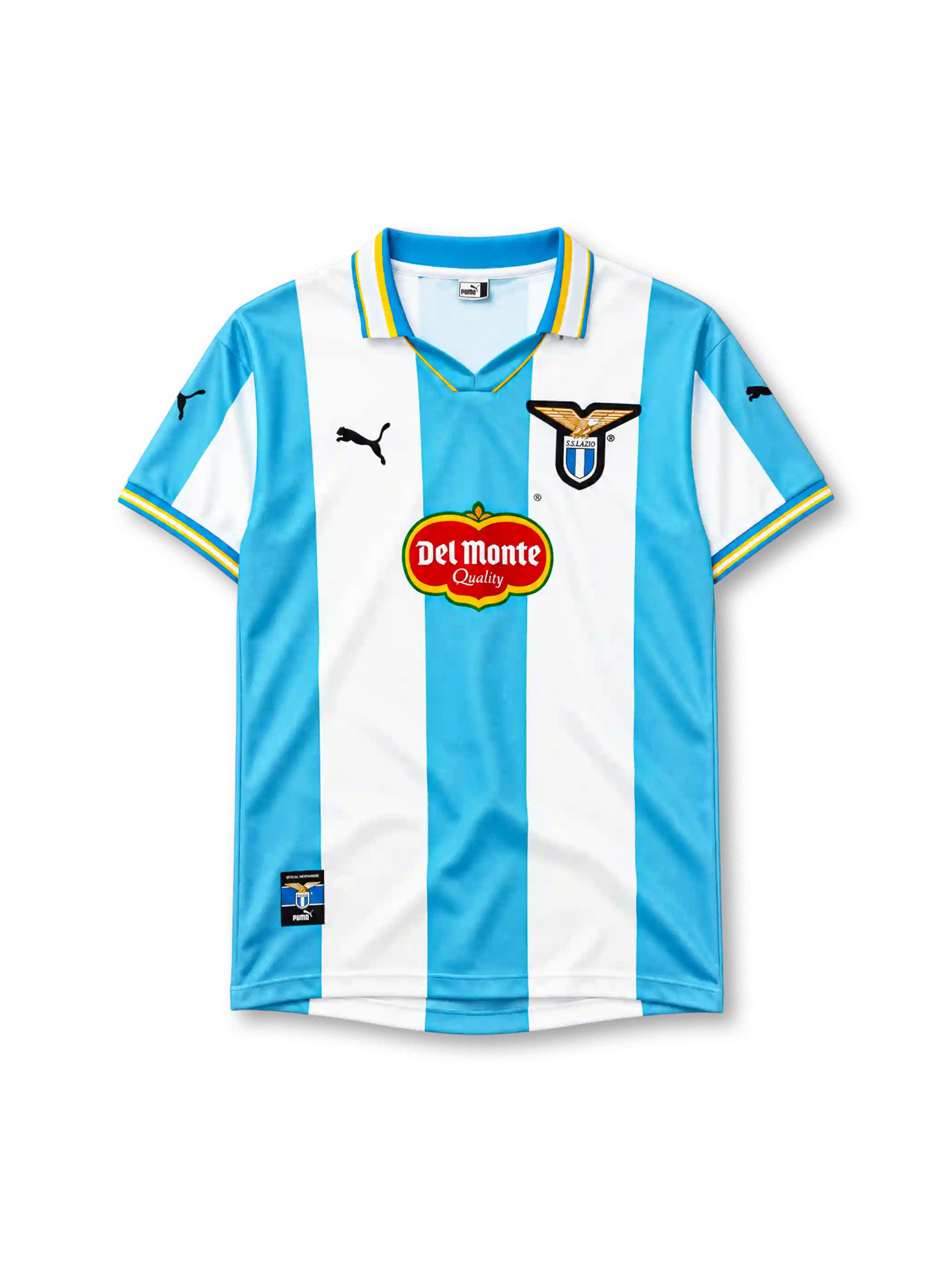 SS Lazio 1999-2000 home jersey Puma front view sky blue white stripes