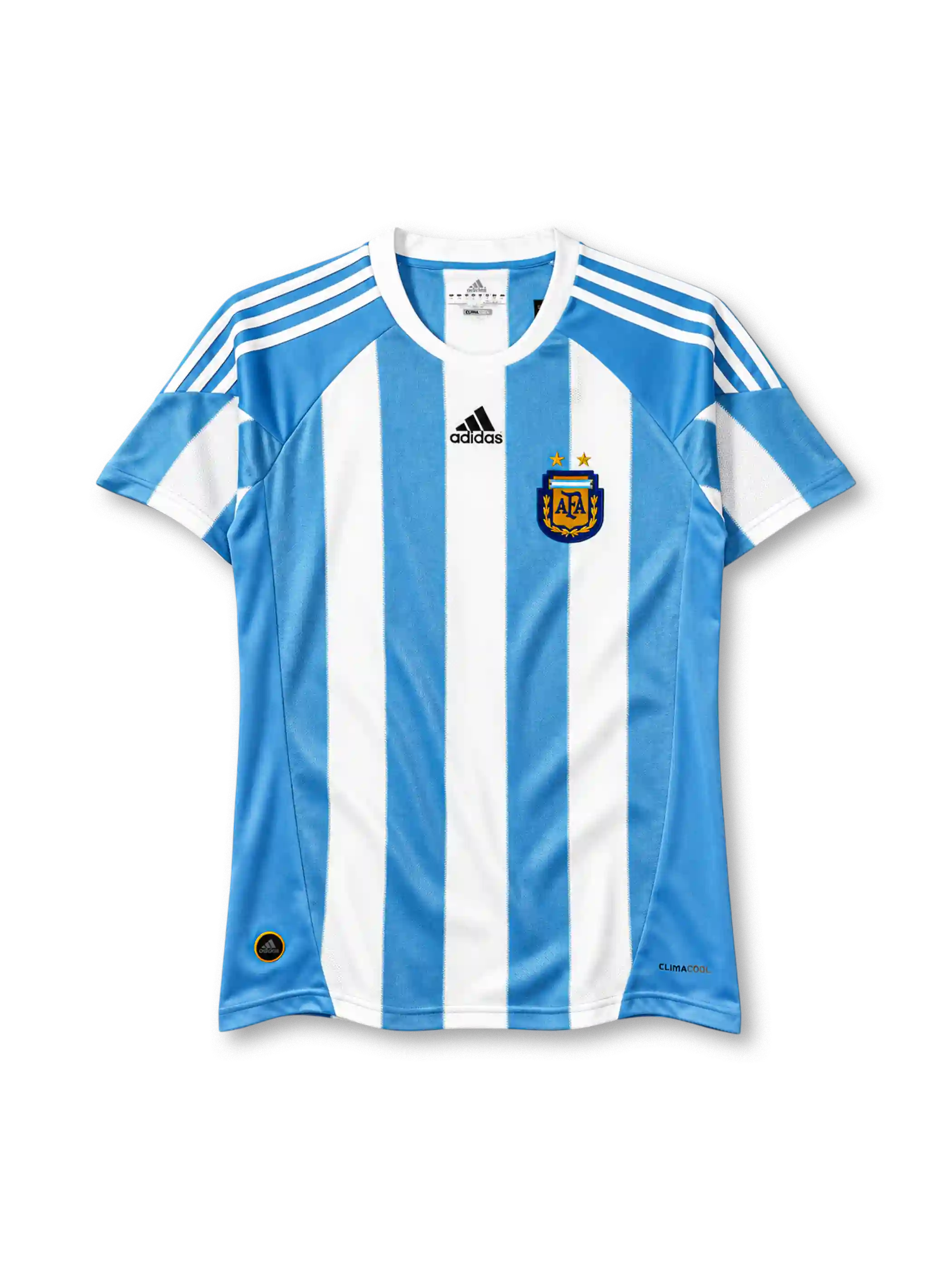 Argentina 2010 home jersey adidas front view light blue white stripes