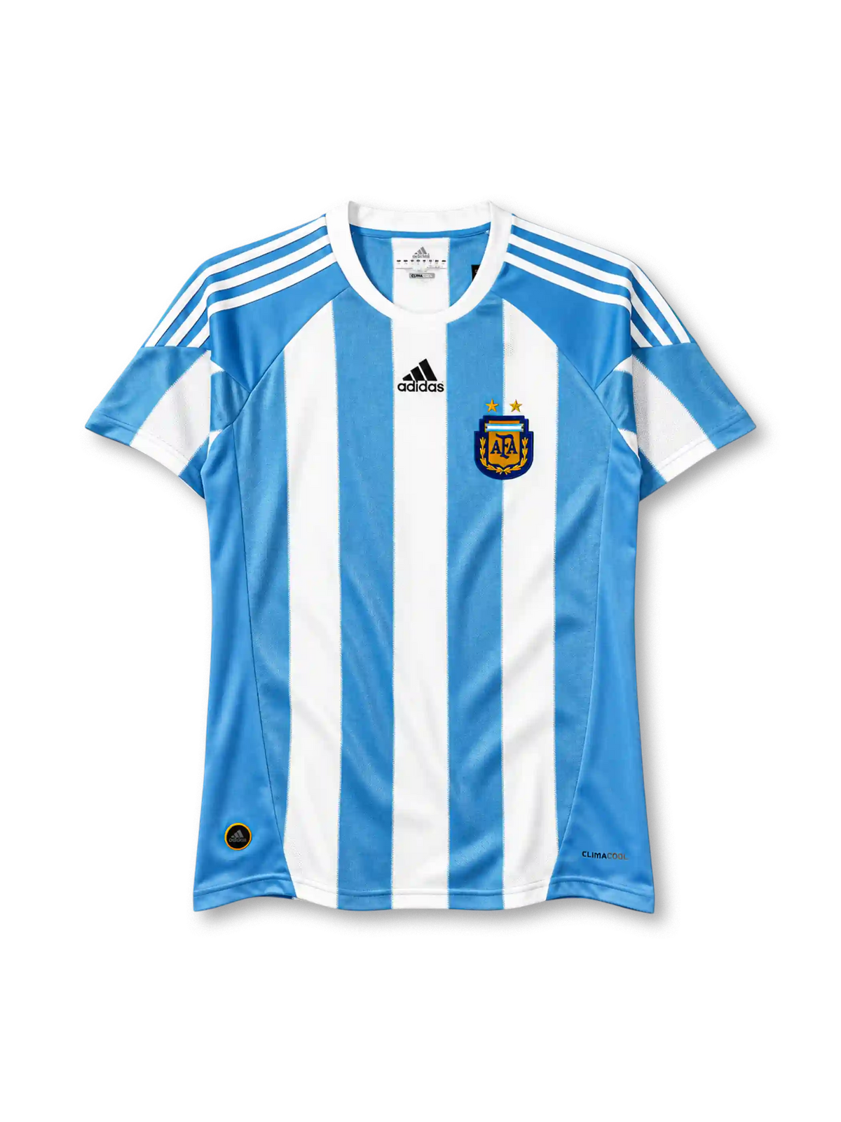 Argentina 2010 home jersey adidas front view light blue white stripes