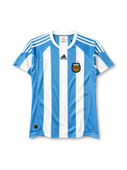 Argentina 2010 home jersey adidas front view light blue white stripes