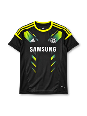 Chelsea 2012-13 third jersey adidas front view black yellow green graphics