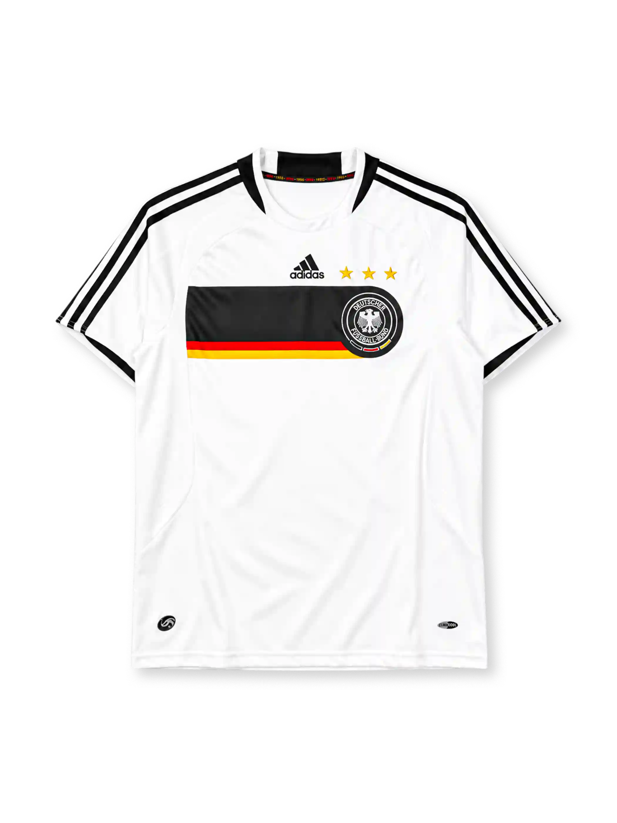 Germany 2008 home jersey adidas front view white black band
