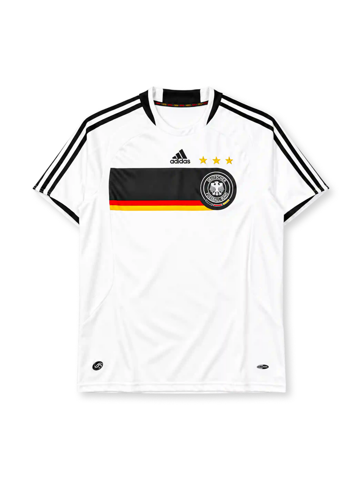 Germany 2008 home jersey adidas front view white black band