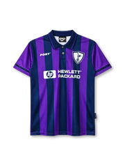 Tottenham Hotspur 1995-97 away jersey Pony front view purple navy stripes