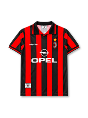 AC Milan 1997-98 home jersey Lotto front view red black stripes