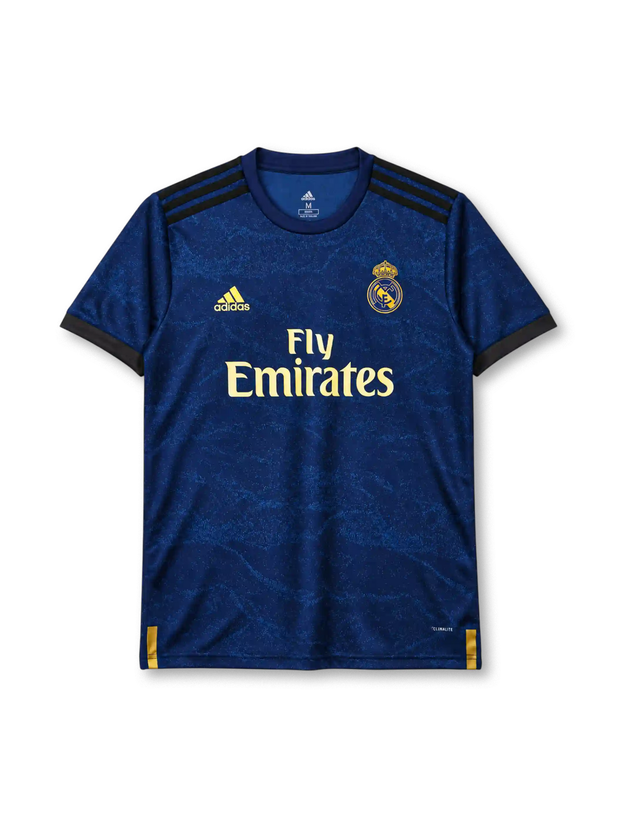 Real Madrid 2019-20 away jersey adidas front view navy jacquard pattern