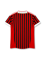 AC Milan 2011-12 home jersey in red and black stripes with Fly Emirates sponsor and white trim