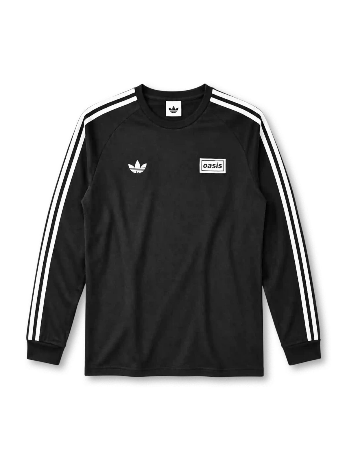 Adidas x Oasis tour sweatshirt in black with three-stripe sleeves and Oasis wordmark patch