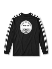 Adidas x Oasis tour sweatshirt in black with three-stripe sleeves and Oasis wordmark patch