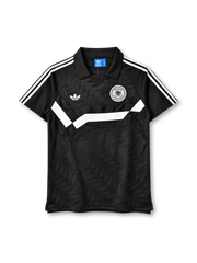 West Germany 1988-90 away jersey in black with white chevron and DFB eagle crest