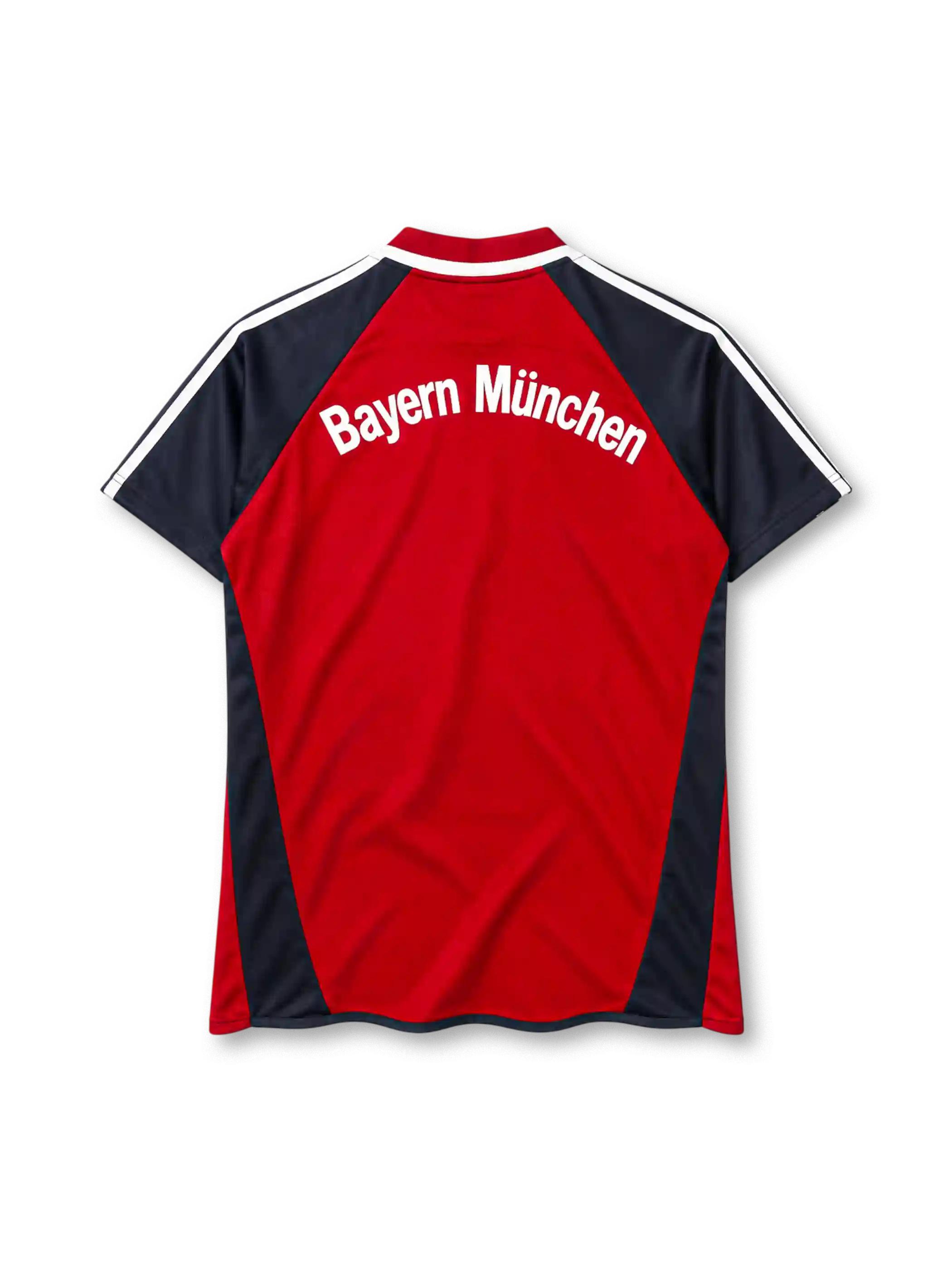 Bayern Munich 2001-02 home jersey in red with Opel sponsor and black raglan sleeves