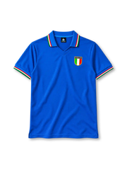 Italy 1982 home jersey in blue with tricolor trim and Italia shield crest