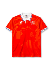 Netherlands 1996 home jersey in orange with tonal print and KNVB lion crest