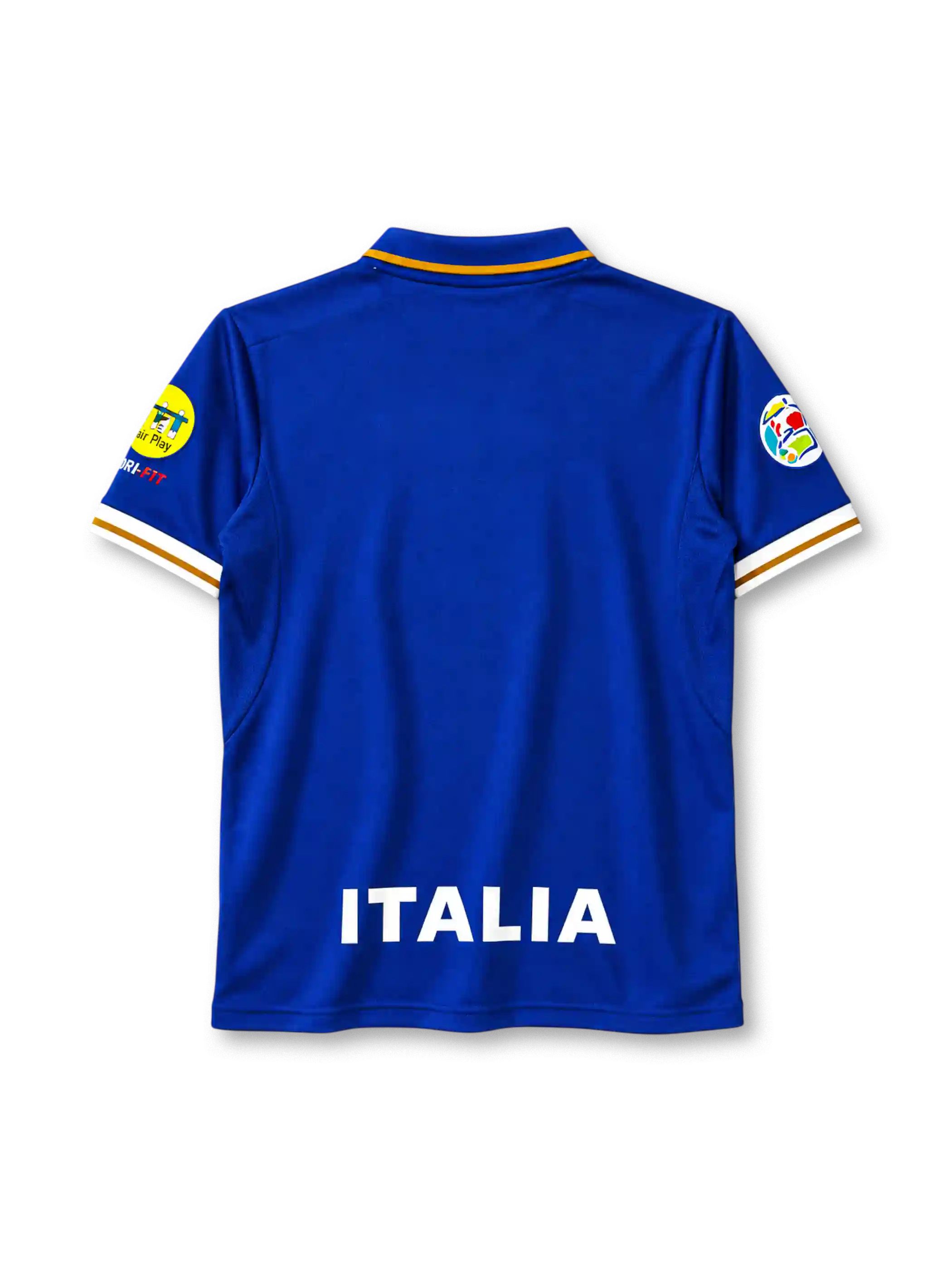 Italy 1996 home jersey in blue with gold trim and FIGC crest