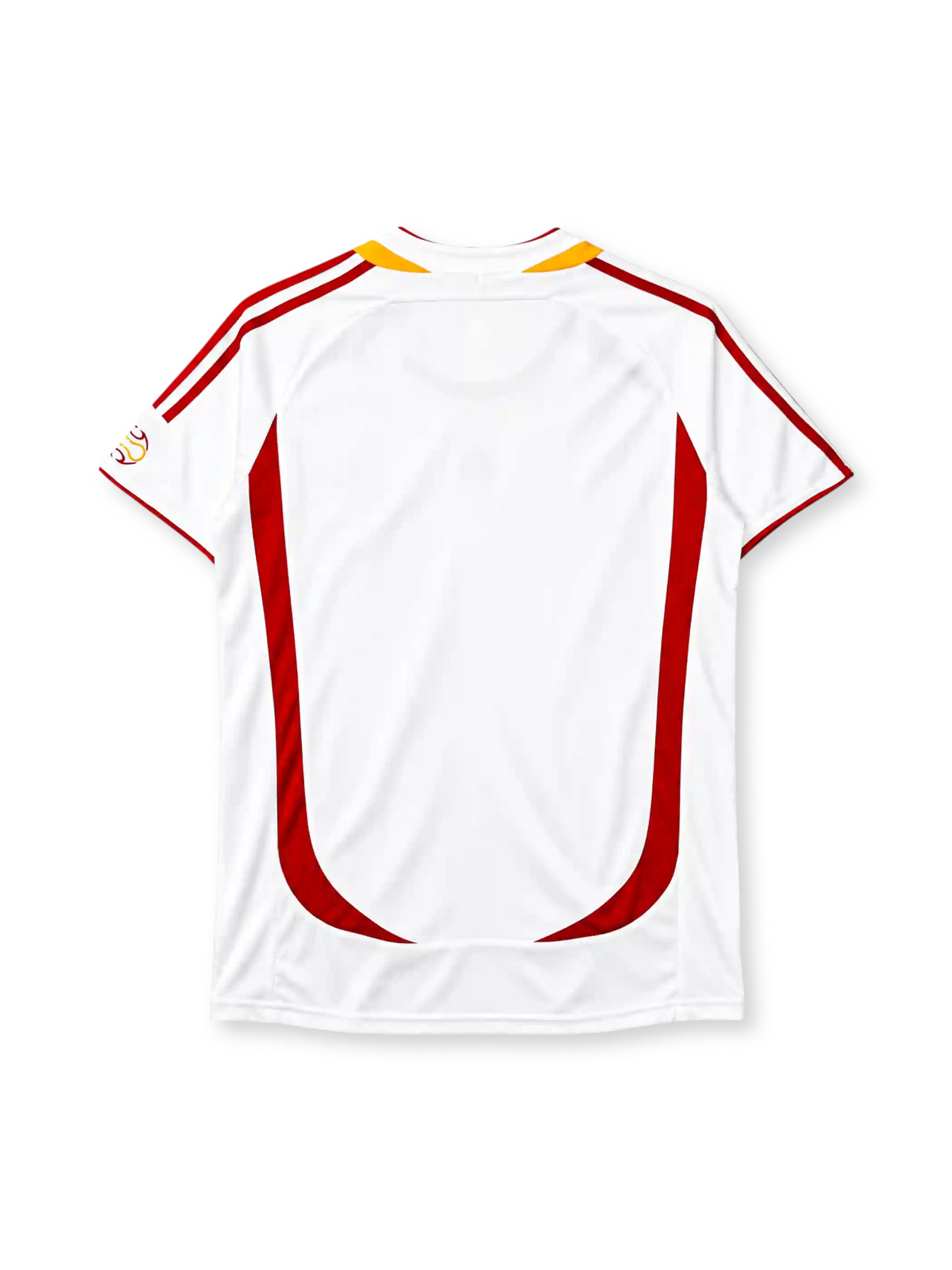 Spain 2006 away jersey in white with red and gold panels and Spanish federation crest