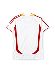 Spain 2006 away jersey in white with red and gold panels and Spanish federation crest