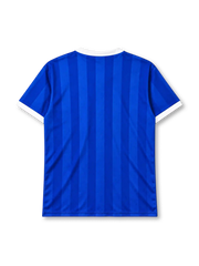 Argentina 1986 away jersey in blue with tonal stripes and AFA federation crest