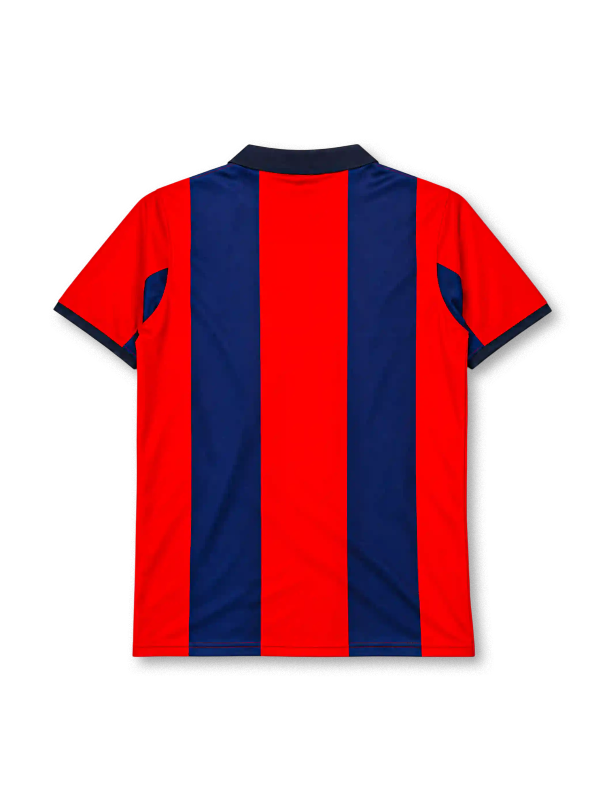 FC Barcelona 1998-99 home jersey in red and navy stripes with polo collarvv