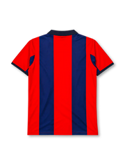 FC Barcelona 1998-99 home jersey in red and navy stripes with polo collarvv