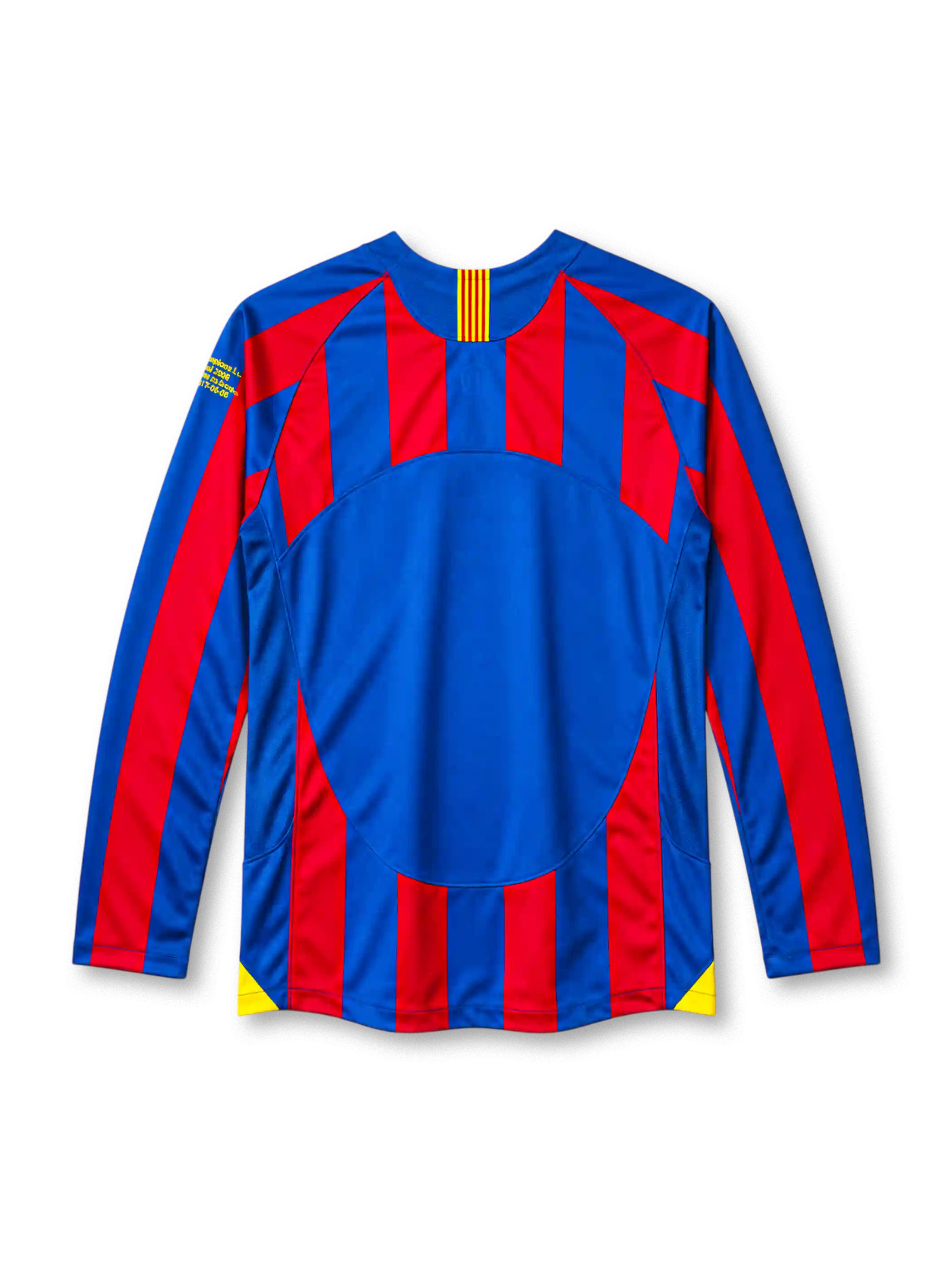 FC Barcelona 2005-06 long-sleeve home jersey with UEFA Champions League sleeve patch