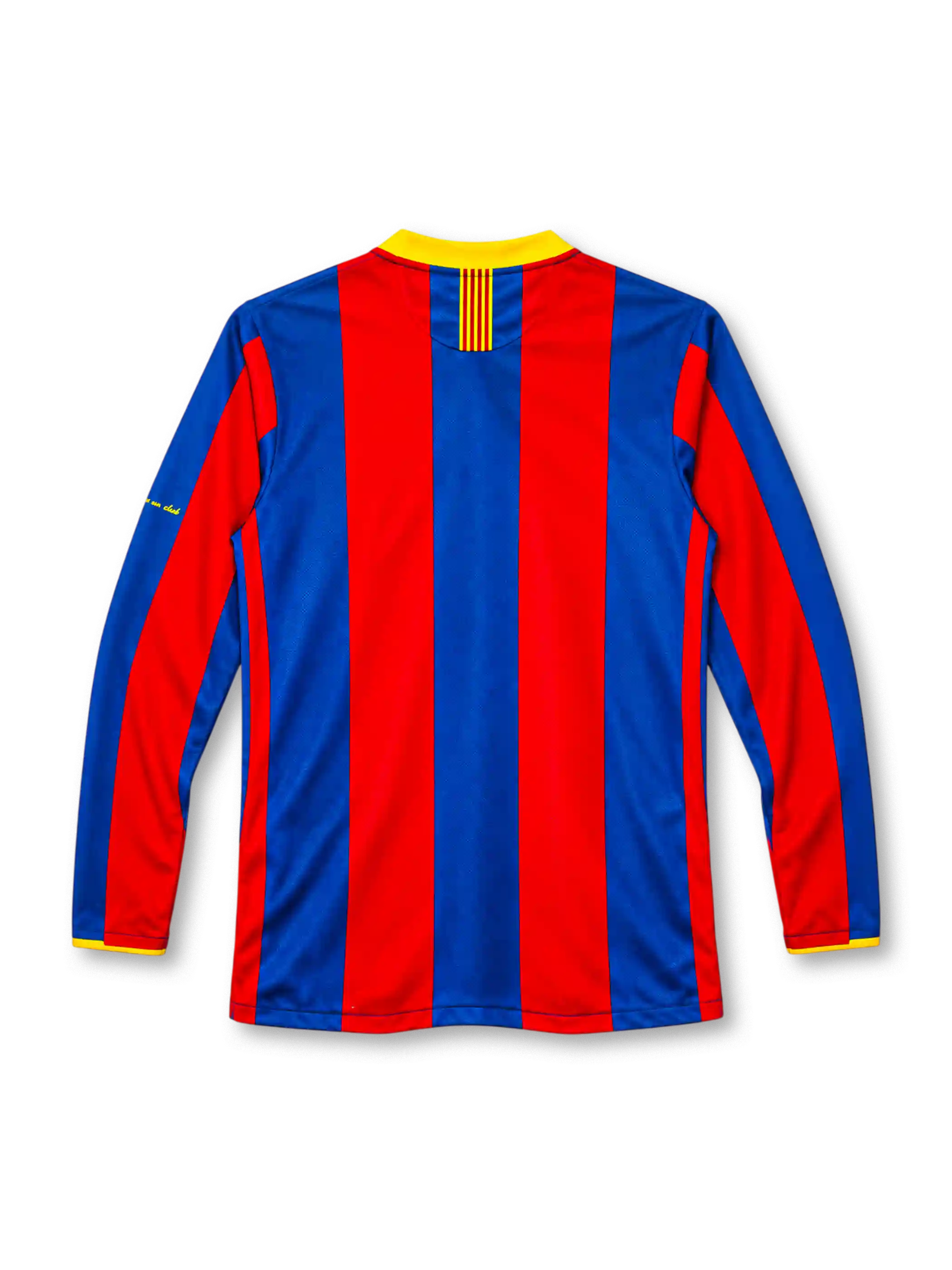 FC Barcelona 2010-11 long-sleeve home jersey with UNICEF sponsor and yellow collar trim