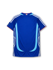 Japan 2006-07 home jersey in blue with flame graphics and JFA crest