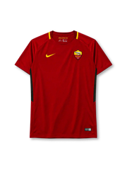 AS Roma 2017-18 home jersey in dark red with yellow trim and she-wolf crest