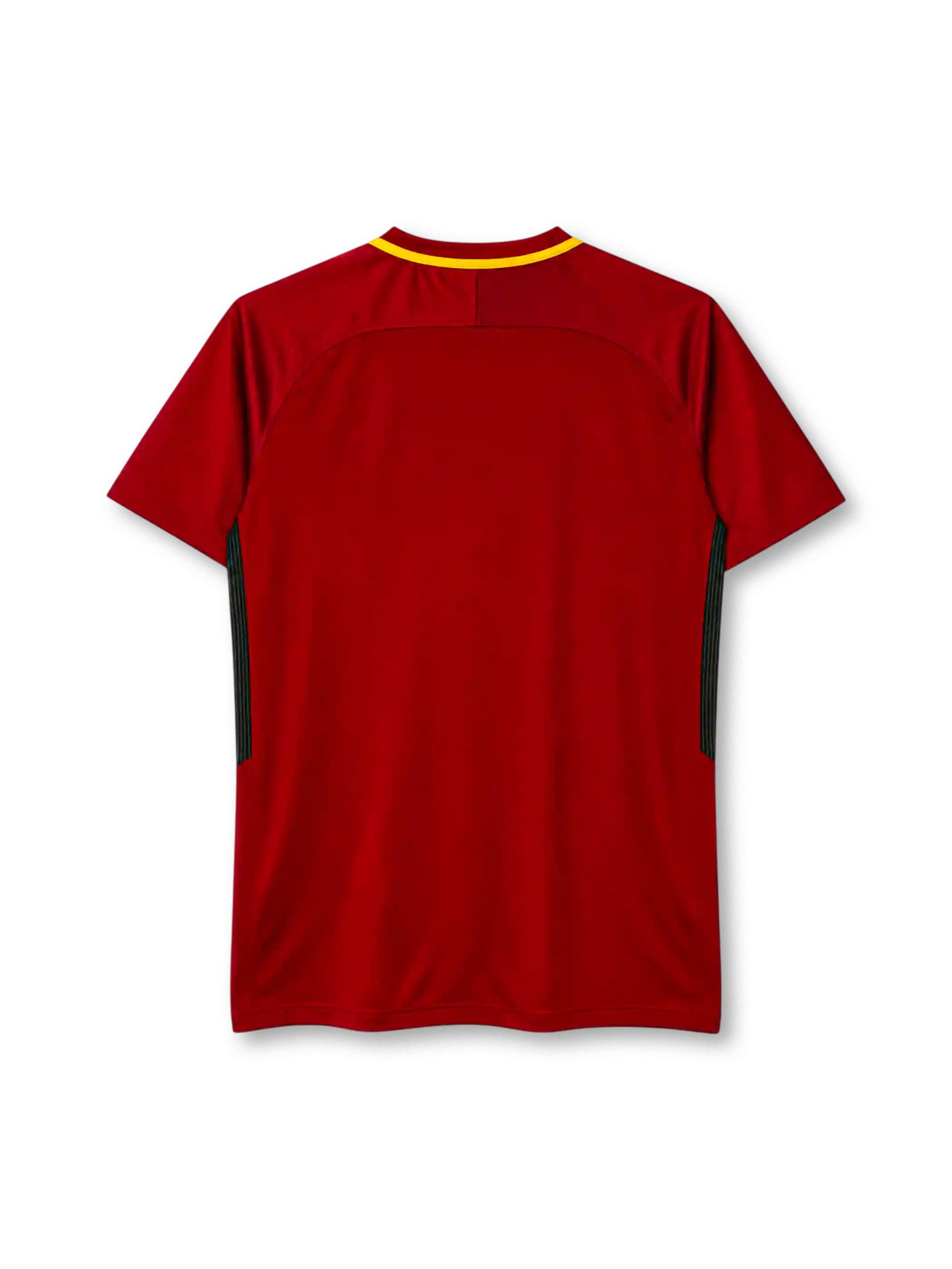 AS Roma 2017-18 home jersey in dark red with yellow trim and she-wolf crest