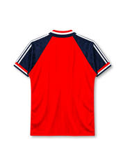 Norway 1994-95 home jersey in red with navy sleeves and white chevron accents