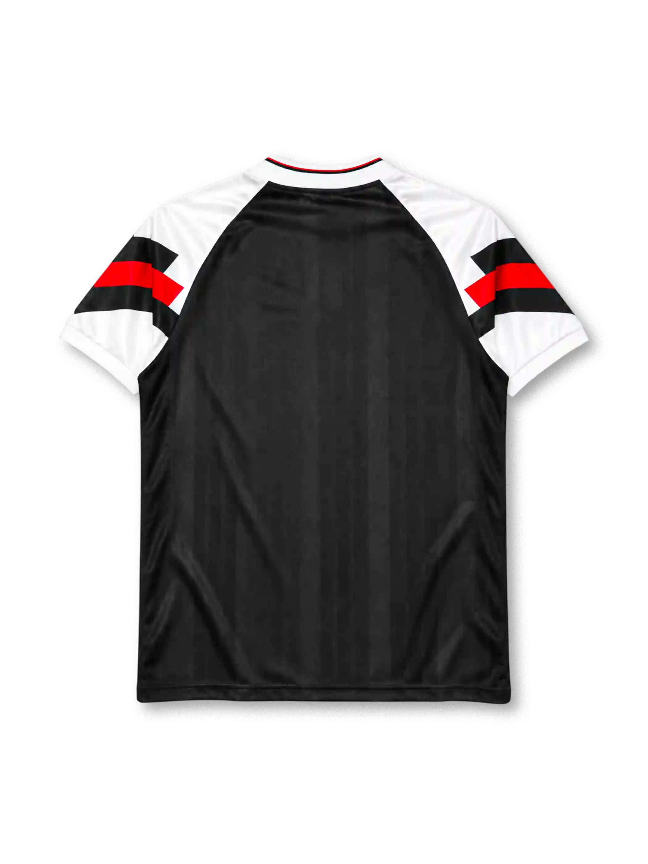 Arsenal 1992-94 away jersey in black with JVC sponsor and white chevron sleeves