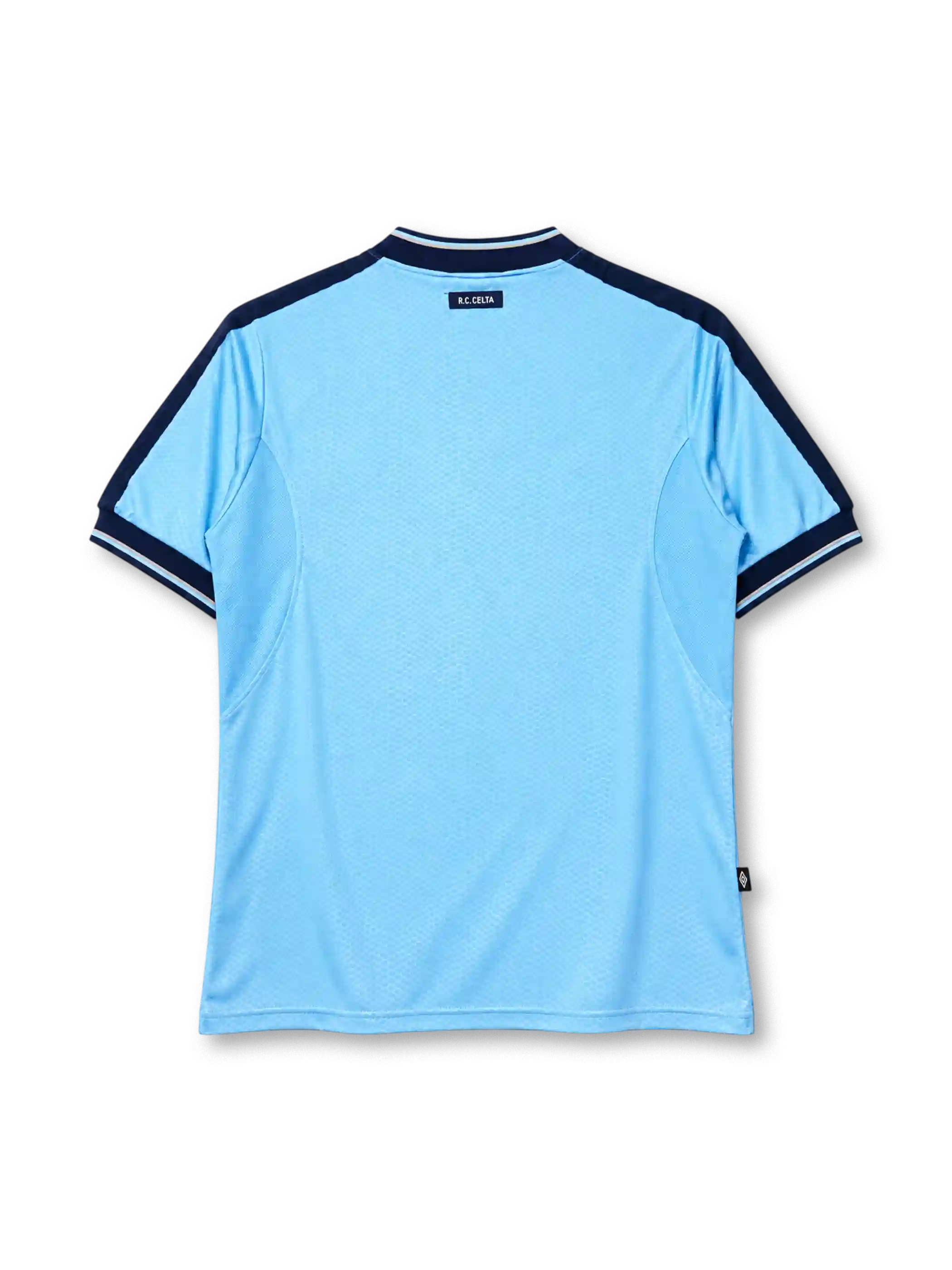 Celta Vigo 1999-00 home jersey in sky blue with Citroen sponsor and zip collar