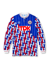 Ajax 1989-90 away jersey with geometric triangle pattern and TDK sponsor
