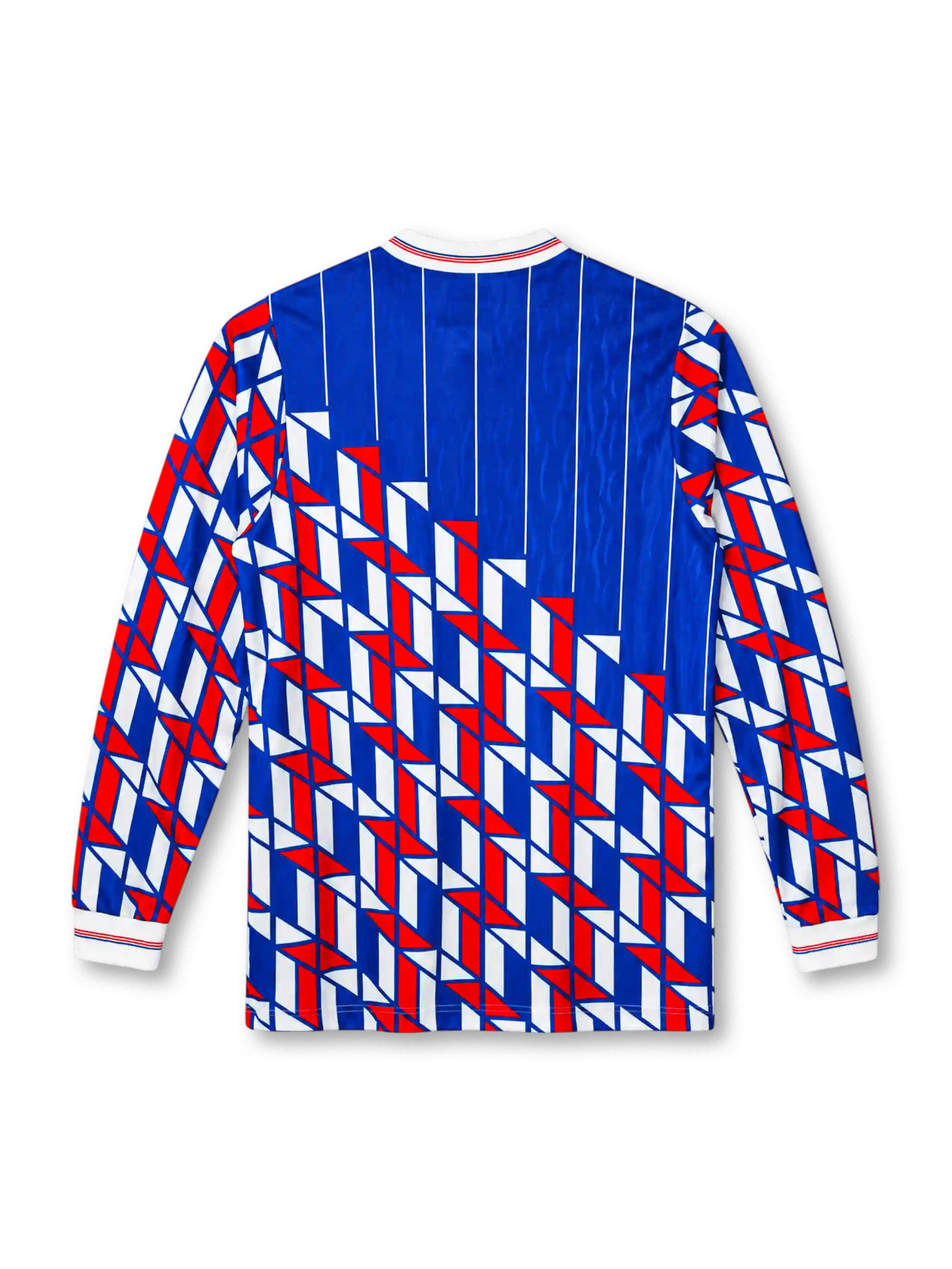 Ajax 1989-90 away jersey with geometric triangle pattern and TDK sponsor