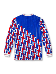 Ajax 1989-90 away jersey with geometric triangle pattern and TDK sponsor